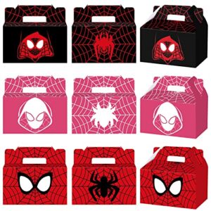 yizeda 18 pcs spider birthday party favor boxes spider hero party candy gift boxes miles morales goodie boxes for spider themed birthday party decorations