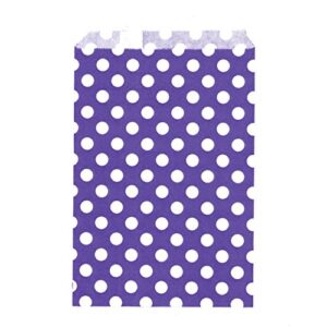 100ct large polka dot purple biodegradable, food safe ink & paper cookie bag, eco-friendly favor bag, treat bag (polka dot large, purple)