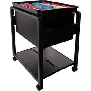 Advantus Folding and Rolling File Cart with Lid, Letter or Legal Size, Black (55758) 18.5 x 14.5 x 21.75