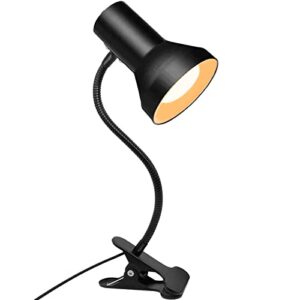 wimisom desk lamp eye-caring table lamps, 360°rotation gooseneck clip on lamp, portable reading book light (large)