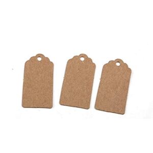 Gift Tags, 100 pcs Kraft Paper Tags, Gift Wrap Tags for Wedding Brown Rectangle Craft Hang Tags.