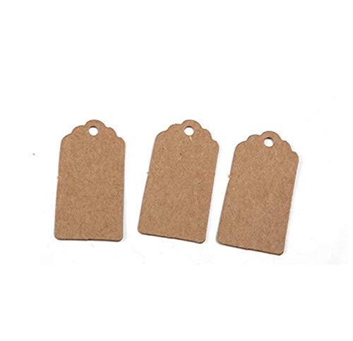 Gift Tags, 100 pcs Kraft Paper Tags, Gift Wrap Tags for Wedding Brown Rectangle Craft Hang Tags.