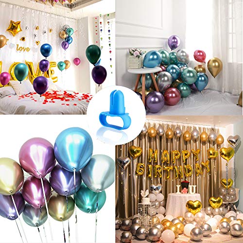 PASOCON 4 Pieces Balloon Tying Tool Device Balloons Knot Tools for Shower Party Wedding Birthday Decoration (4 Color)