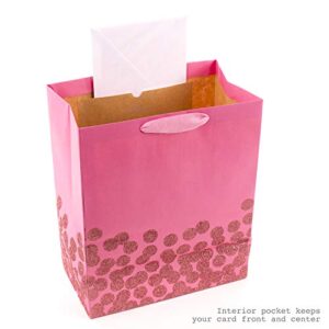 Hallmark 13" Large Gift Bag with Tissue Paper (Pink Glitter Dots) for Mothers Day, Baby Showers, Birthdays, Bridal Showers, Easter, Sweetest Day and More