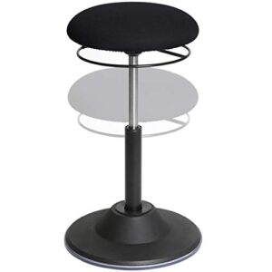 Seville Classics Modern Ergonomic Pneumatic Height Adjustable 360-Degree Swivel Stool Chair, for Drafting, Office, Home, Garage, Work Desk, Black, airLIFT Sit Stand Balance and Wobble