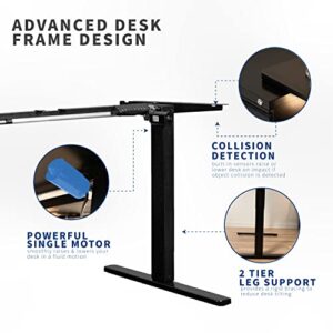 VIVO Compact Electric Stand Up Desk Frame for 39 to 80 inch Table Tops, Single Motor Ergonomic Standing Height Adjustable Base with Memory Controller, Black, DESK-E151EB