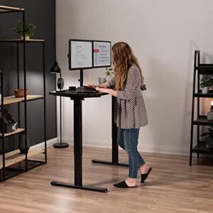 VIVO Compact Electric Stand Up Desk Frame for 39 to 80 inch Table Tops, Single Motor Ergonomic Standing Height Adjustable Base with Memory Controller, Black, DESK-E151EB