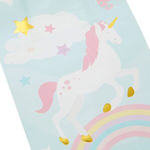 BLUE PANDA 24 Pack Small Unicorn Favor Bags with Handles, Pastel Rainbow Birthday Party Decorations (5.5 x 8.6 x 3 In)