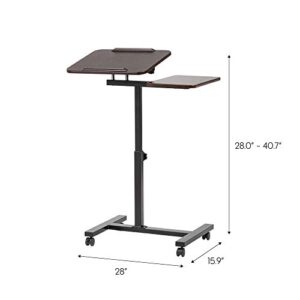 IRIS USA LTC-2 Rolling Workstation Table and Podium, Double, Brownt, 596663