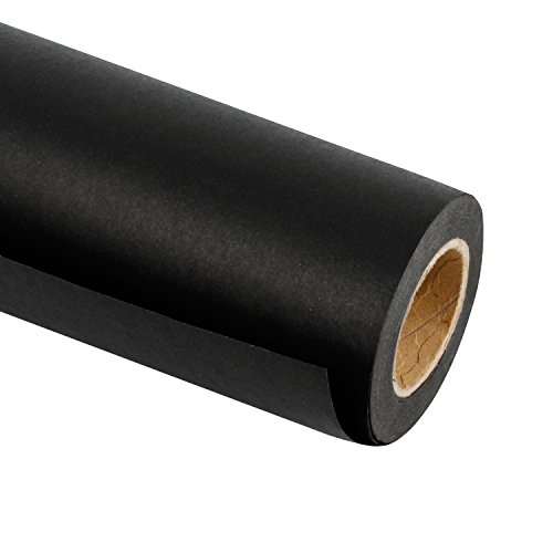 RUSPEPA Black Kraft Paper Roll - 24 inches x 100 feet - Recyclable Paper Perfect for for Crafts, Art, Wrapping, Packing, Postal, Shipping, Dunnage & Parcel