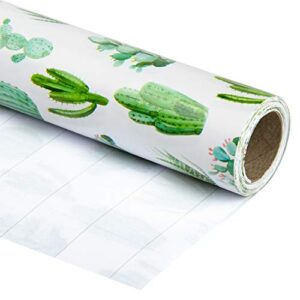 wrapaholic wrapping paper roll – watercolor cactus print for wedding, birthday, holiday, baby shower wrap – 30 inch x 33 feet