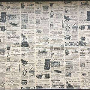 Tissue Paper for Gift Wrapping with Design (Vintage Newspaper) Black and Tan, 24 Large Sheets (20x30)