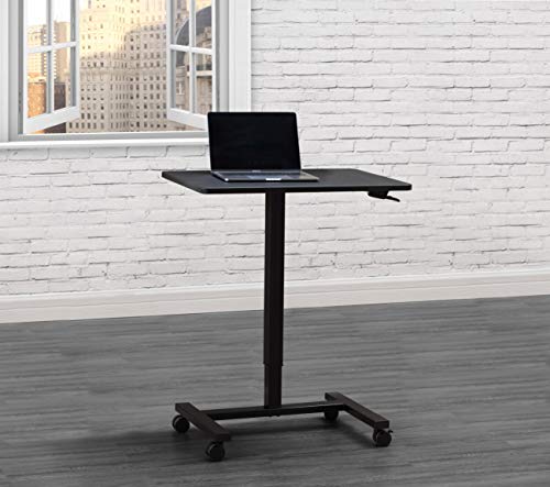 Studio Space Mobile, Portable Laptop Desk Cart with Pneumatic Height Adjustments for Home Office & School, 27", Black