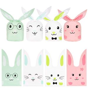 decorlife 72pcs easter goodie bags, easter bags for treats, bunny bags for kids, candy, cookies, toys, snacks party supplies