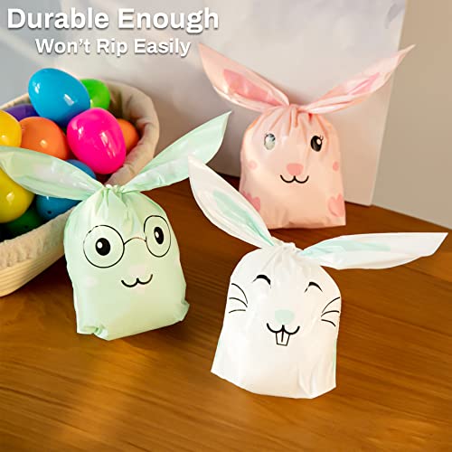 DECORLIFE 72PCS Easter Goodie Bags, Easter Bags for Treats, Bunny Bags for Kids, Candy, Cookies, Toys, Snacks Party Supplies