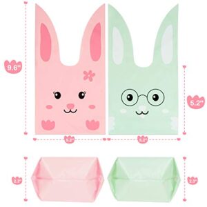 DECORLIFE 72PCS Easter Goodie Bags, Easter Bags for Treats, Bunny Bags for Kids, Candy, Cookies, Toys, Snacks Party Supplies