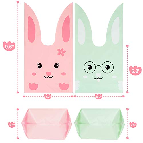 DECORLIFE 72PCS Easter Goodie Bags, Easter Bags for Treats, Bunny Bags for Kids, Candy, Cookies, Toys, Snacks Party Supplies