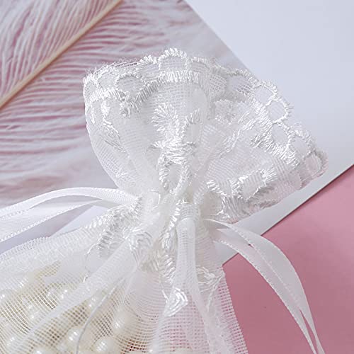 Generally Organza Bags,Gift Wrap Bags, 6Pcs 4x6 Inch White Wedding Drawstring, Jewelry Gift Bags Party, Jewelry, Festival, Bathroom Soaps, Makeup Organza Favor Bags, Small size 6 PCS