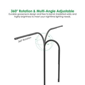 JOLY JOY LED Modern Floor Lamps, Flexible Gooseneck Standing Reading Light W/Stable Base, 4 Color & 5 Brightness Dimmer, Touch & Remote Control, for Living Room, Chair, Couch, Office Task (Black)