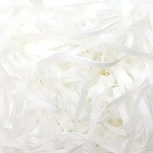 ZHODR Cut Paper Shred Filler for Gift Boxes,Easter Basket Filler, Filler for Wrapping Gifts, Crafting Activities, Display Merchandise, 8 oz (1/2 lb) Weight and Many Color Options(white)