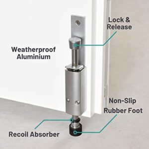 Kickdown Door Stop - Heavy Duty Door Stopper with Kick Down Step - Foot Operated Door Holder for Outdoor and Commercial Use