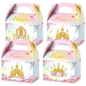 nezyo princess and prince treat boxes pink princess boxes blue prince castle gift boxes little princess crown goodie boxes royal prince cardboard boxes for boy girl birthday (princess, 12 pcs)