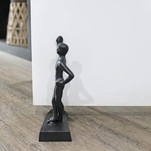 Darware Cast Iron Door Stopper, Leaning Strong Man; Decorative Standing Man Weighted Door Wedge