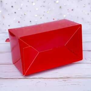 25-Pack Gable Red Candy Treat Boxes,Small Goodie Gift Boxes for Wedding and Birthday Party Favors Christmas Box 6.2 x 3.5 x 3.5 inch