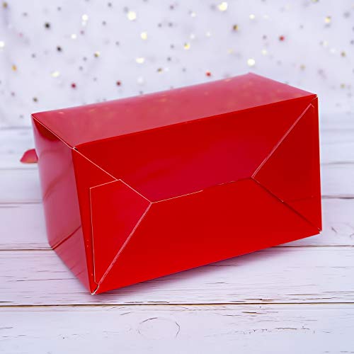 25-Pack Gable Red Candy Treat Boxes,Small Goodie Gift Boxes for Wedding and Birthday Party Favors Christmas Box 6.2 x 3.5 x 3.5 inch