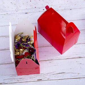 25-Pack Gable Red Candy Treat Boxes,Small Goodie Gift Boxes for Wedding and Birthday Party Favors Christmas Box 6.2 x 3.5 x 3.5 inch