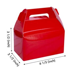 25-Pack Gable Red Candy Treat Boxes,Small Goodie Gift Boxes for Wedding and Birthday Party Favors Christmas Box 6.2 x 3.5 x 3.5 inch