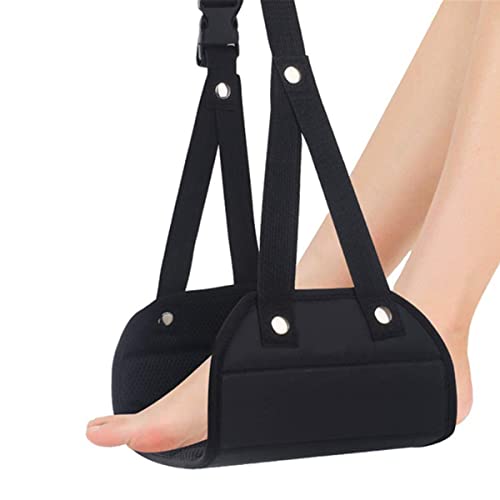 Foot Rest, Airplane Footrest,Head Hammock Portable Travel Footrest Flight Carry-On Foot Rest Adjustable Height Foot Rest Travel Accessories Footrests Hammock,Black