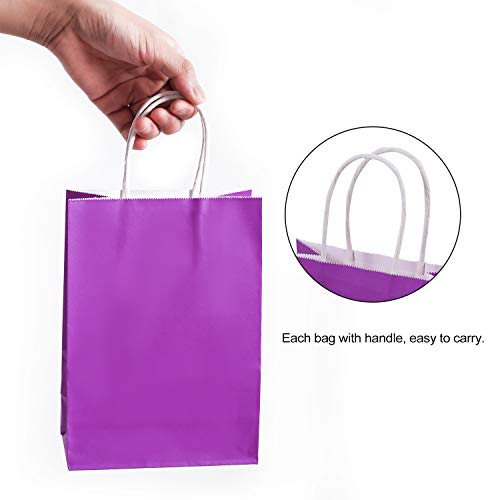 Nrbecurn 36 Pieces Kraft Paper Bags Party Favor Bags Gift Bags with Handles for Birthday Wedding Halloween Party-6 Color