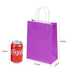 Nrbecurn 36 Pieces Kraft Paper Bags Party Favor Bags Gift Bags with Handles for Birthday Wedding Halloween Party-6 Color