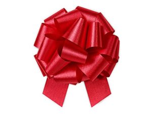 red flora satin 5.5″ pull bows 20 loops set of 10 gift wrap christmas wedding gift wrap pill string bows by a1 bakery supplies