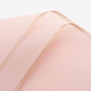 wraps waterproof flower wrapping paper golden edge gift packaging florist bouquet supplies 40 counts – rose pink