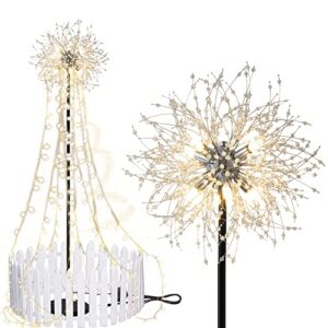 YAO BANG Crystal Floor Lamp for Bedroom and Living Room, Elegant Standing Lamp with 8 Lights and 63" Tall Pole, Modern Floor Lamp for Room Decor with 32 Firework Crystal Harnesses