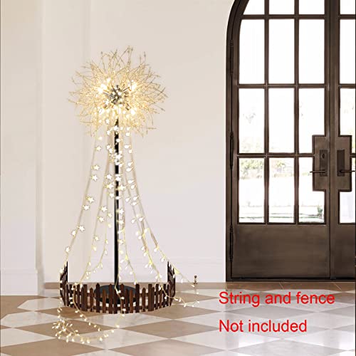 YAO BANG Crystal Floor Lamp for Bedroom and Living Room, Elegant Standing Lamp with 8 Lights and 63" Tall Pole, Modern Floor Lamp for Room Decor with 32 Firework Crystal Harnesses