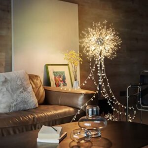 YAO BANG Crystal Floor Lamp for Bedroom and Living Room, Elegant Standing Lamp with 8 Lights and 63" Tall Pole, Modern Floor Lamp for Room Decor with 32 Firework Crystal Harnesses