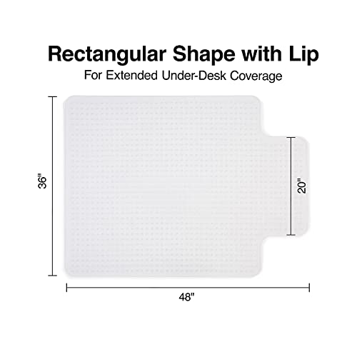 Staples 36 X 48 Chair Mat W/Lip for Low Pile Carpet, Vinyl (20229-Cc)