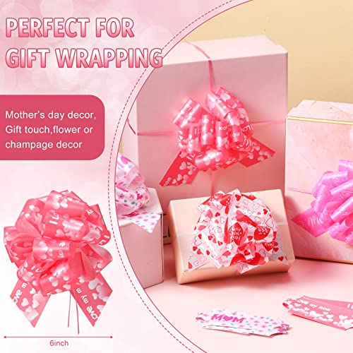 Syhood 20 Pack Gift Wrapping Pull Bows for Mother's Day Pull Wrap Bows for Mom's Gift Wrapping Accessory for Presents, Baskets, Wine Bottles Decoration