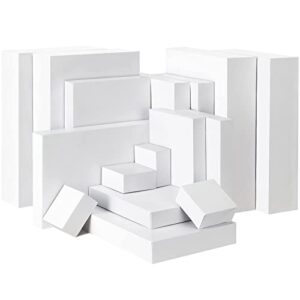 moretoes 16 pack gift boxes with lids white gift boxes bulk for presents, assorted sizes for wrapping gifts, bridesmaid proposal boxes 4-17 inch clothes holidays birthday valentine’s day