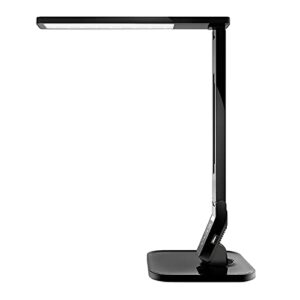 soysout led desk lamp, table lamp with usb charging port, 4 lighting mode with 5 brightness levels, 1h timer, memory function, brightest desk light for study, reading, office and bedroom, 14w (black)