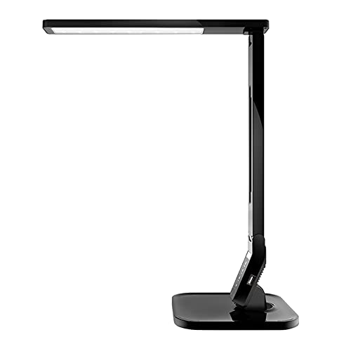 soysout LED Desk Lamp, Table Lamp with USB Charging Port, 4 Lighting Mode with 5 Brightness Levels, 1H Timer, Memory Function, Brightest Desk Light for Study, Reading, Office and Bedroom, 14W (Black)