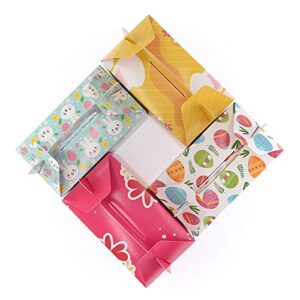 Eavotoy 12 Pack Easter Decorative Gift Treat Boxes - 6.2 x 3.5 x 3.5 inch Egg Bunny Chicken Colorful Bag Paper Box for Easter Basket Stuffers Party Favor Gifts