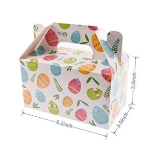 Eavotoy 12 Pack Easter Decorative Gift Treat Boxes - 6.2 x 3.5 x 3.5 inch Egg Bunny Chicken Colorful Bag Paper Box for Easter Basket Stuffers Party Favor Gifts