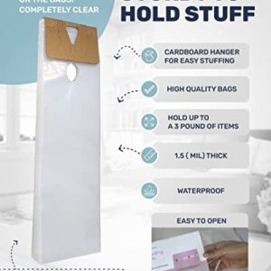 Skywin 1000 Door Hanger Bags 6 x 19 inches - Clear Door Hanger Bags Protects Flyers, Brochures, Notices, Printed Materials - Waterproof and Secure Door Knob Hanger for Outdoor Use (1000)