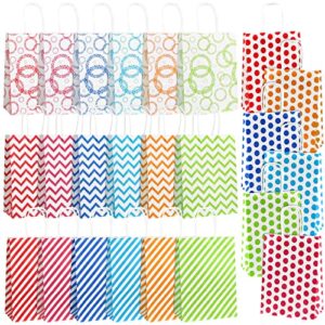 uplama 24 pcs 8.7″ assorted bright color kraft paper gift bags，party gift bags rainbow assortment with string handles for birthday favors, rainbow birthday party suppliesarts & crafts, event supplies
