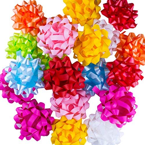 Assorted Pastel Satin Gift Bows, 20 Pack