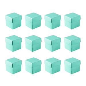 Mini Small Square Cube Robin's Egg Blue Gift Boxes with Lids for Party Favors, Decoration, Weddings, Birthdays, and more. 2" x 2" x 2" in Size. (10 Pack)